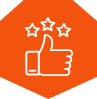 Thumbs up with 3 stars icon