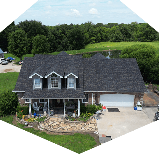 new residential dark gray asphalt shingle roofing