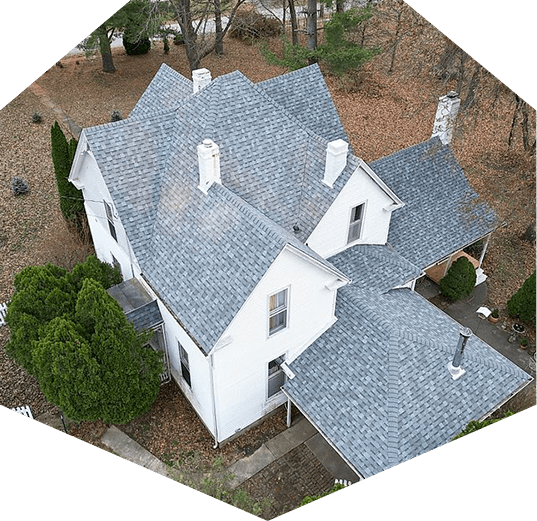 new residential light gray asphalt shingle roof
