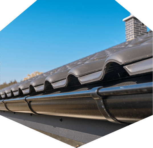 Gutter guards on a house