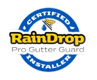 RainDrop Certified Installer, Pro Gutter Guard logo