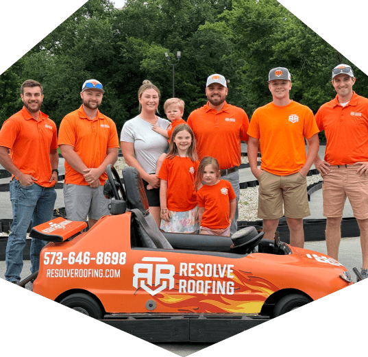 Resolve Roofing team with a branded Go-Kart