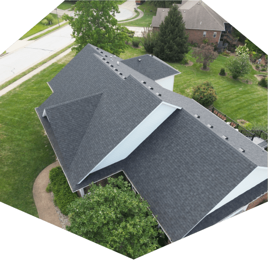 Residential Roofing Top View Black Roof