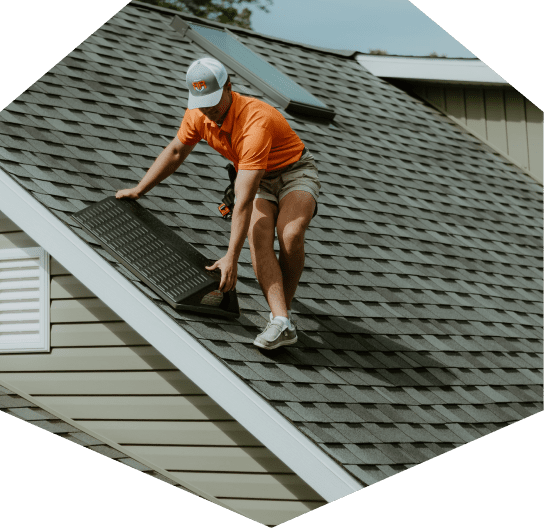 Resolve Roofing Residential Roof Inspection MO, man on roof