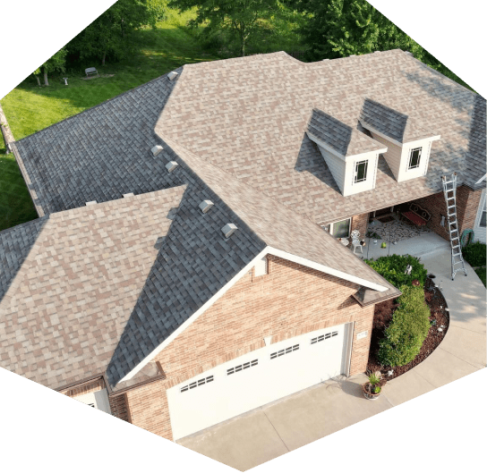 Resolve Roofing MO Residential Roof Services, Beige House with garage